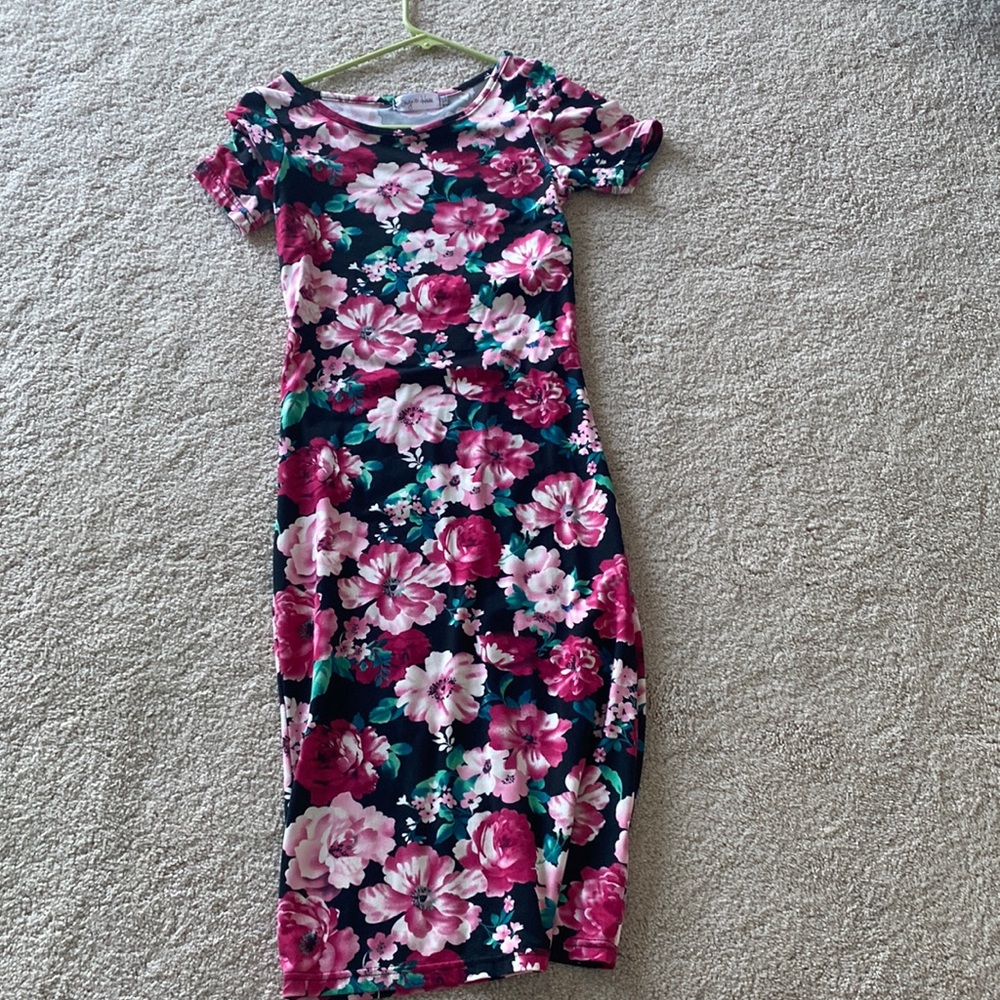 Flowered midi dress